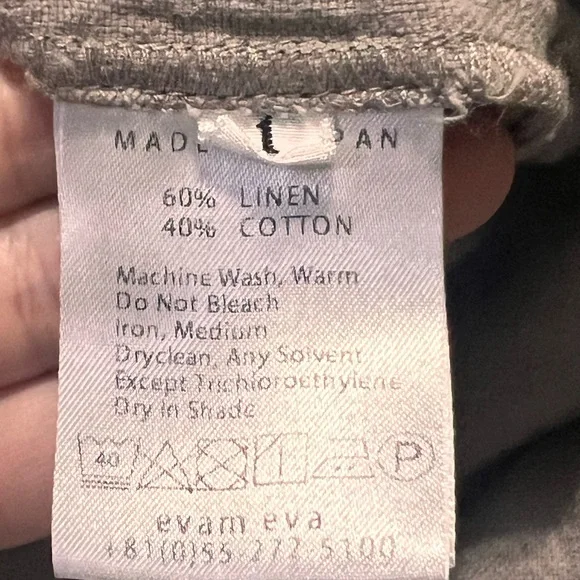 Evam Eva Linen-Cotton Tapered Trouser — Mauve Gray — Size 1 - Picture 7 of 7